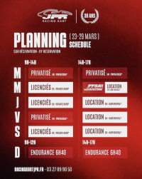 Planning semaine du 23 au 29 Mars
