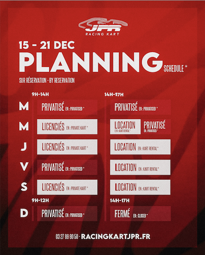 planning du 15 au 21 décembre 